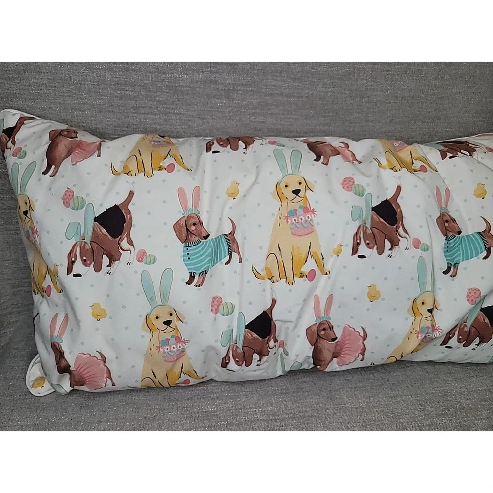 House‎ & Garden Spring Easter Dogs Dachshund Golden Basset Hound 12x33 Pillow